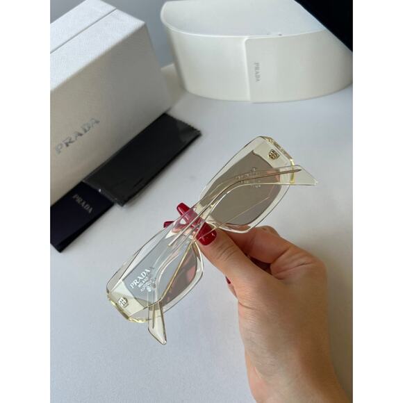 NEW Prada PR17WS Symbole Sunglasses in Champagne Mirror - Picture 3 of 9